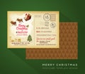 Vintage Christmas and Happy New year holiday postcard background Royalty Free Stock Photo