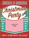 Vintage Christmas Holiday Party Invitation Retro Tin Sign Art Flyer Royalty Free Stock Photo