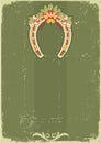 Vintage Christmas horseshoe background Royalty Free Stock Photo