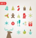 Vintage Christmas icons eps 10 Royalty Free Stock Photo