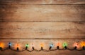 Vintage Christmas lights bulb decoration on old wood Royalty Free Stock Photo