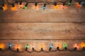 Vintage Christmas lights bulb decoration on old wood Royalty Free Stock Photo