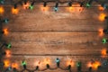 Vintage Christmas lights bulb decoration on old wood Royalty Free Stock Photo