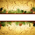 Vintage Christmas and New Year Frame