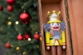 Vintage Christmas Nutcracker In Wooden Box