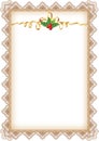 Vintage Christmas Page with Holly