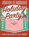 Vintage Christmas Party Invitation Retro Tin Sign Art Flyer Royalty Free Stock Photo