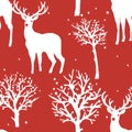 Vintage christmas reindeer seamless pattern solid pastel colors in red and white vector design Royalty Free Stock Photo