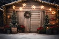 Vintage Christmas rustic little house theme , anniversary smash cake backdrop