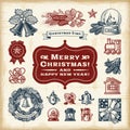Vintage Christmas Set Royalty Free Stock Photo