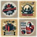 Vintage Christmas Stamps Set Royalty Free Stock Photo