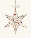 Vintage Christmas star bauble greeting card