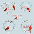 Vintage Christmas Winter Birds