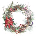 Vintage Christmas Wreath, New Year Decoration