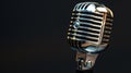 The vintage chrome microphone.AI generated image Royalty Free Stock Photo