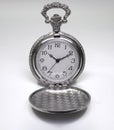 Vintage chrome pocket watch Royalty Free Stock Photo