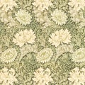 Vintage chrysanthemum flower pattern vector