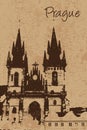 Vintage Church of Our Lady before Tyn in Prague