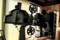 Vintage cinema projector in a museum
