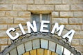 Vintage cinema sign in Italy Royalty Free Stock Photo