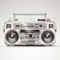 Vintage Cinematic Boombox Illustration With Charming Realism