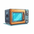 Vintage Cinematic Smart Microwave Cartoon Design