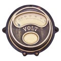 Vintage circular analog volt meter Royalty Free Stock Photo