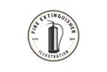 Vintage Circular Fire Extinguisher Badge Emblem Label Illustration Royalty Free Stock Photo
