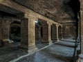 Vintage circular Nandi mandapa at the Pataleshwar cave temple