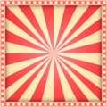 Vintage circus background with bulbs. Background for carnival flyer with frame Royalty Free Stock Photo