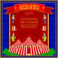 Vintage Circus Cartoon Poster Invitation For Party Carnival