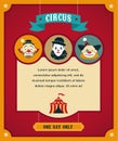 Vintage circus poster, background with carnival Royalty Free Stock Photo