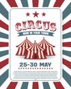 Vintage Circus Poster With Big Top. Royalty Free Stock Photo