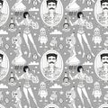 Vintage circus. Seamless pattern