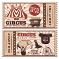 Vintage Circus Show Advertising Horizontal Tickets Royalty Free Stock Photo