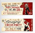 Vintage Circus Tickets On White Background.. Vector Illustration. Royalty Free Stock Photo