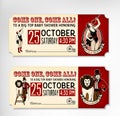 Vintage Circus Tickets On White Background.. Vector Illustration. Royalty Free Stock Photo