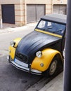 Vintage Citroen 2cv car parked on street in France Royalty Free Stock Photo