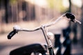 Vintage city bike colorful retro light and handlebar Royalty Free Stock Photo