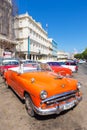 Vintage classic american car in Old Havana Royalty Free Stock Photo