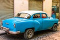 Vintage classic American car used as taxi in Havana, Cuba, 2021 Royalty Free Stock Photo