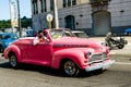 Vintage classic American car used as taxi in Havana, Cuba, 2021 Royalty Free Stock Photo