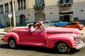 Vintage classic American car used as taxi in Havana, Cuba, 2021 Royalty Free Stock Photo