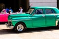 Vintage classic American car used as taxi in Havana, Cuba, 2021 Royalty Free Stock Photo