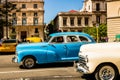 Vintage classic American car used as taxi in Havana, Cuba, 2021 Royalty Free Stock Photo