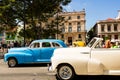 Vintage classic American car used as taxi in Havana, Cuba, 2021 Royalty Free Stock Photo