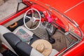 Vintage classic american car, view from above in Havana Royalty Free Stock Photo