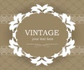 Vintage classic background with decorative frame. Elegant design element template with place for your text. Royalty Free Stock Photo