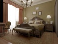 Vintage classic bedroom interior Royalty Free Stock Photo