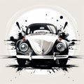 Vintage Classic Beetle Abstract Vector Illustration Royalty Free Stock Photo